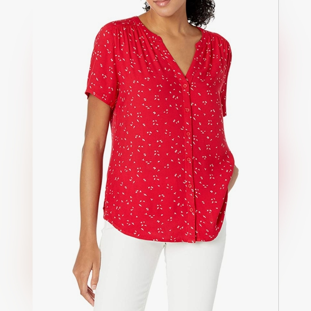 Amazon Essentials Women's Short-Sleeve Blouse